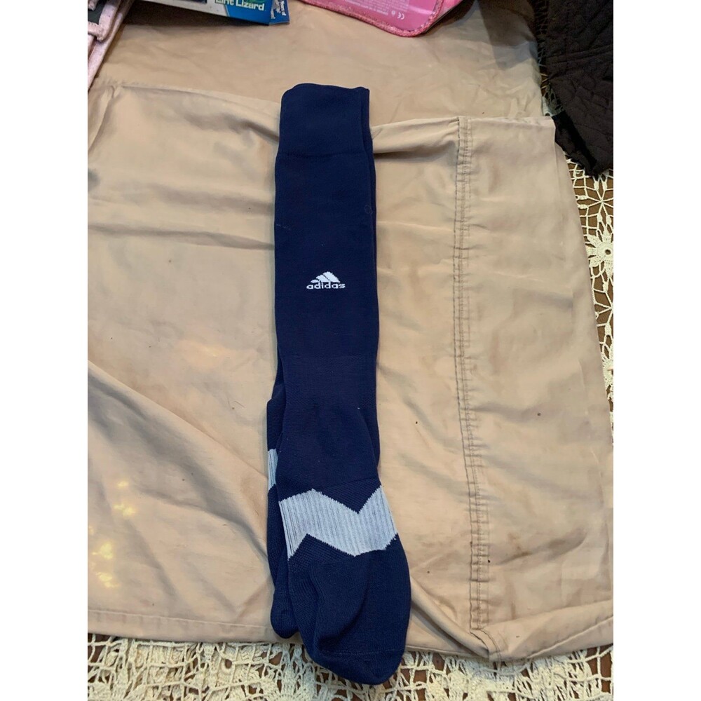 Adidas Kids Large Navy Athletic Socks Soccer Over‑the‑Calf Performance Pair